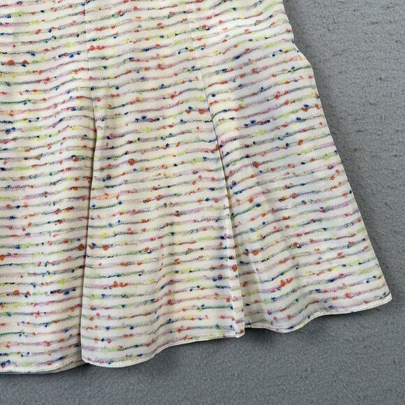 Worldly Things By Espressione Moda Silk Tulip Skirt Women’s 42 Multicolor Stripe - Picture 15 of 16